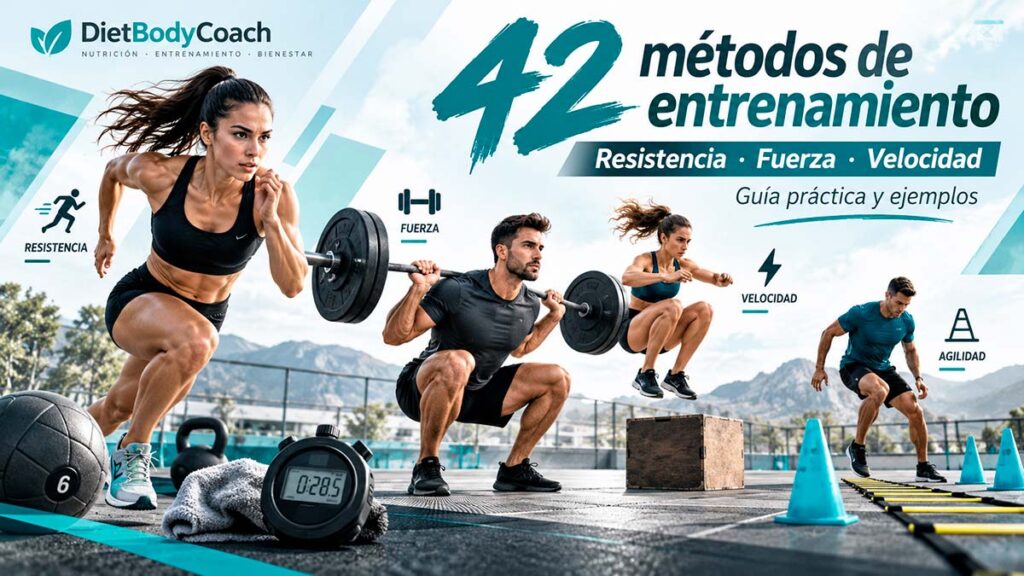 Métodos de entrenamiento físico: resistencia, fuerza, velocidad y agilidad con ejemplos de ejercicios